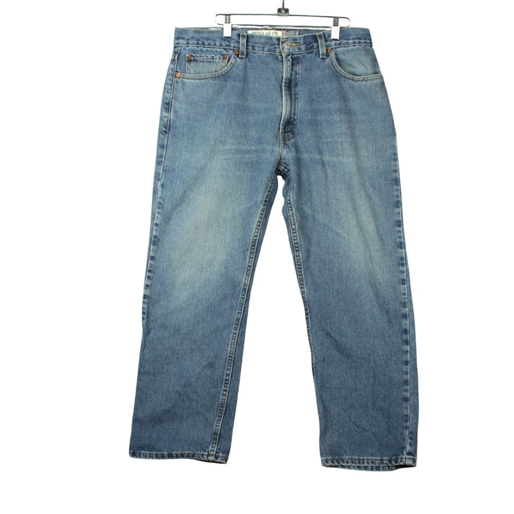 Vintage Levis 505 Jeans Mens 36x29 Blue Light Wash Regular Fit Denim Workwear